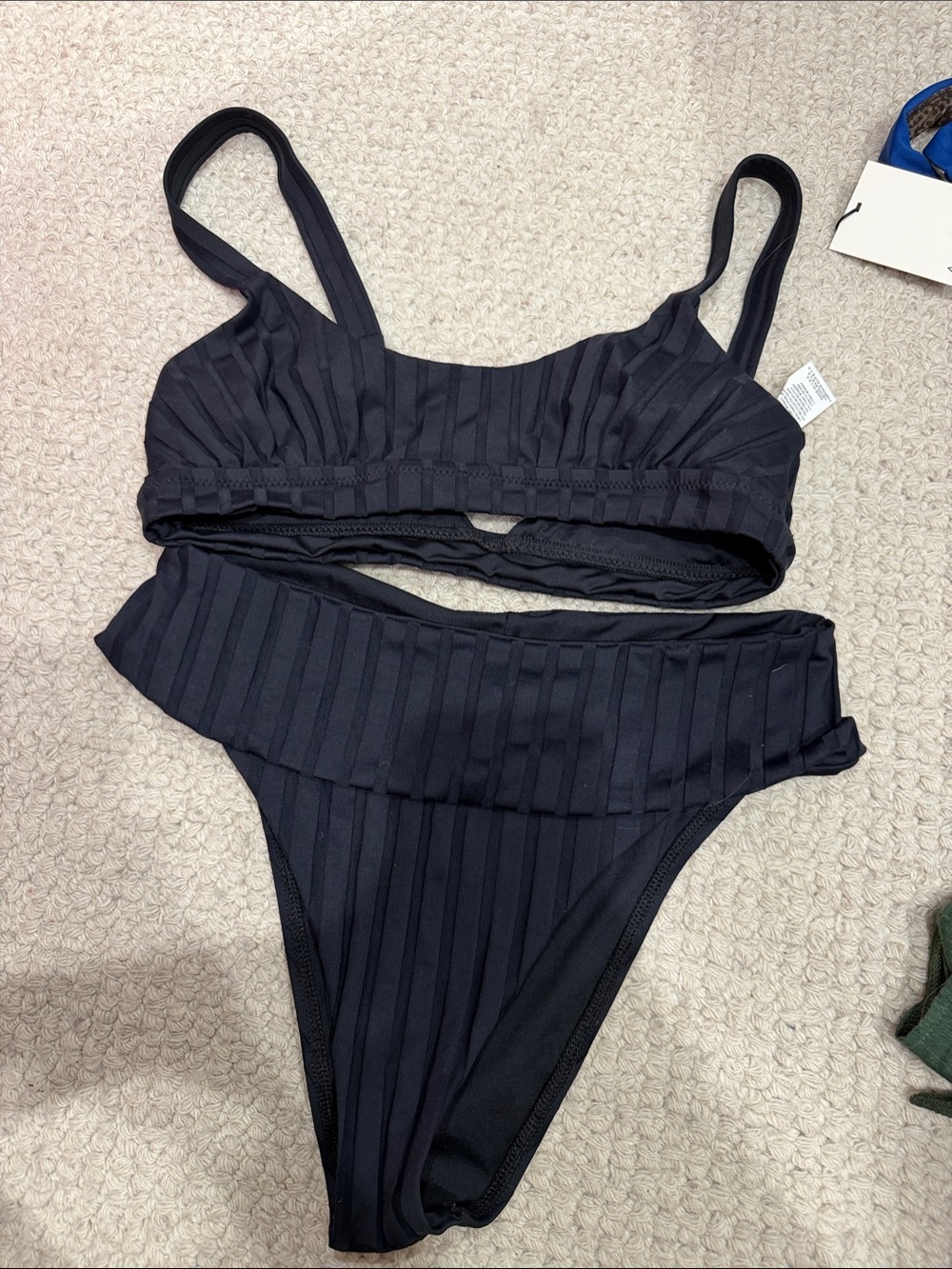 Vitamin A Black Ribbed Bikini Set